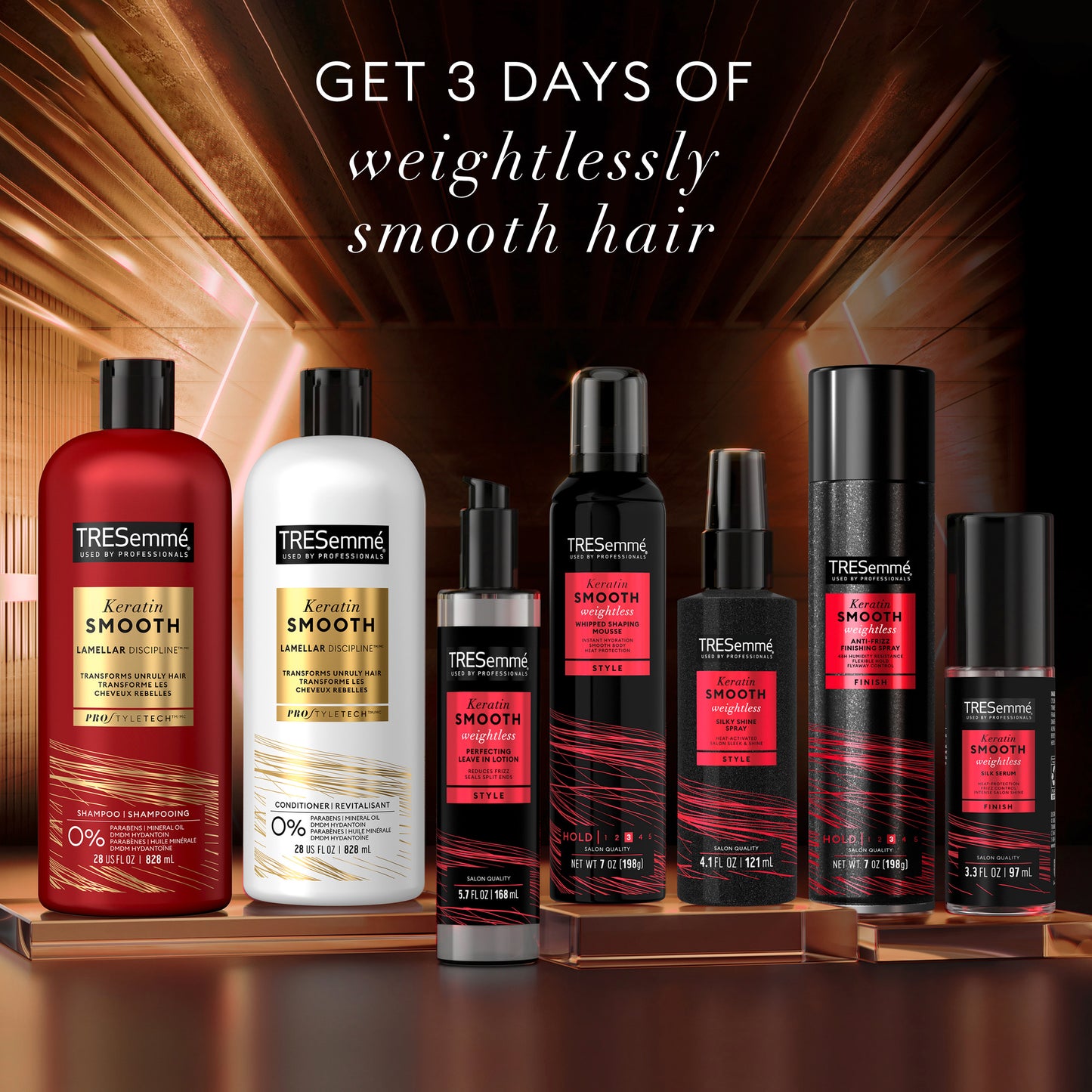 TRESemme Keratin Smooth Heat Protectant Detangler Hairspray with Marula Oil, 8 fl oz