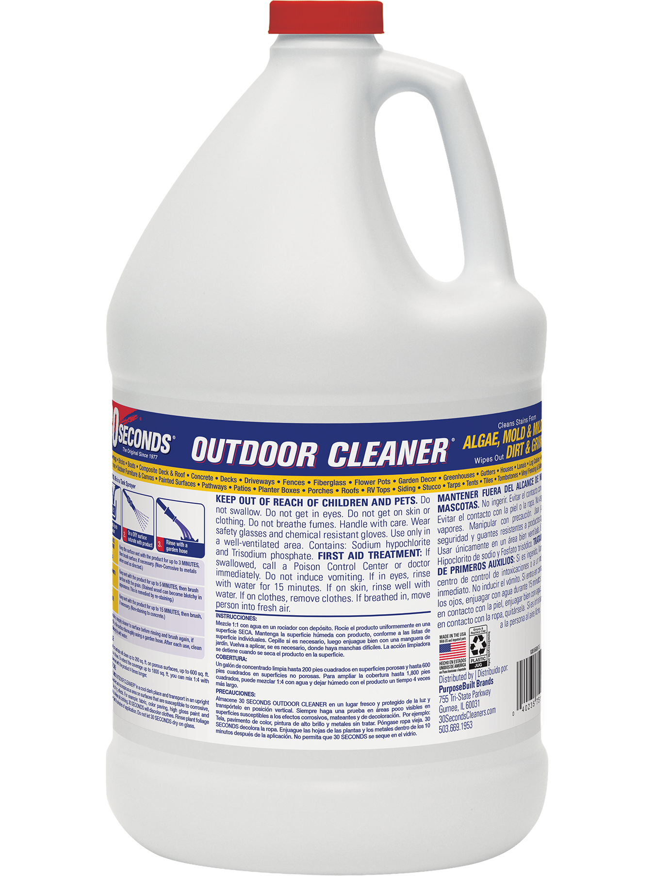 30 SECONDS Outdoor Cleaner for Stains from Algae, Mold and Mildew 1 Gallon