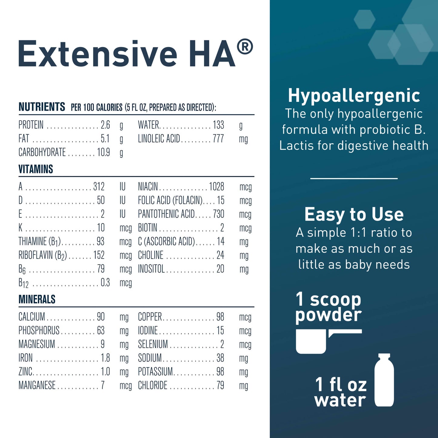 Extensive HA® Hypoallergenic Infant Formula With Iron, DHA & Probiotic, 14.1 oz Can (Packaging May Vary)