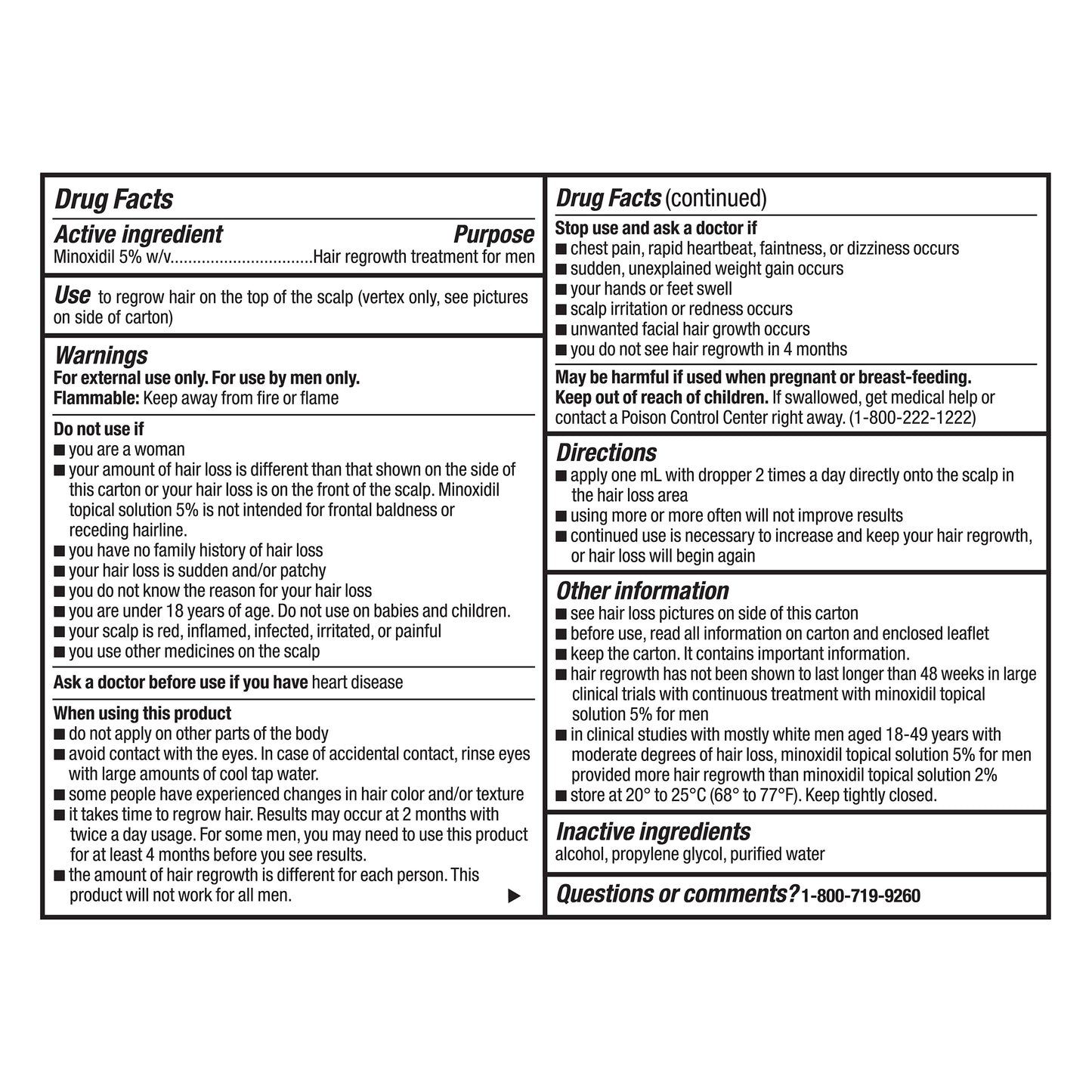 Equate Minoxidil Topical Solution USP, 5 Percent, Extra Strength, 90 Day Liquid, 6 oz