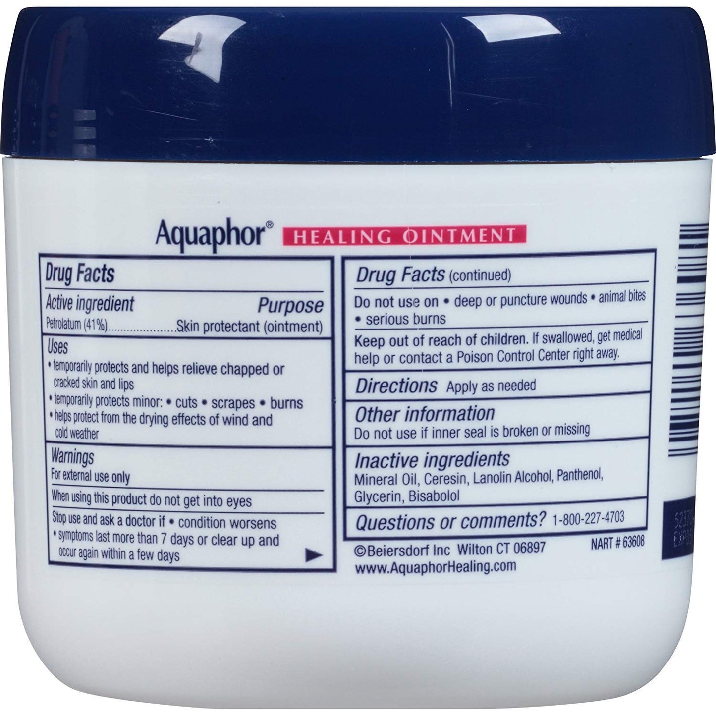 Aquaphor Healing Ointment Advanced Therapy Skin Protectant, 14 Oz Jar
