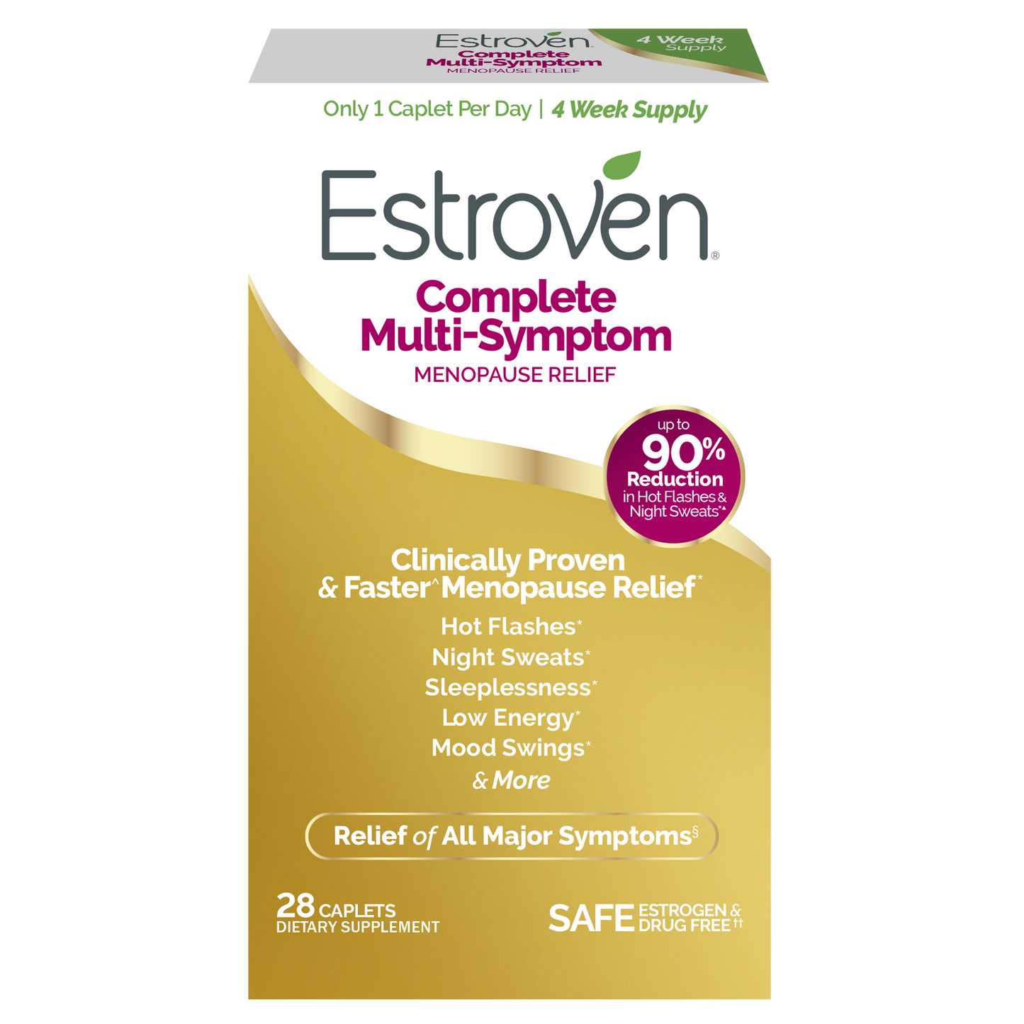 Estroven Complete Multi-Symptom Menopause Relief Caplets, 28 Count