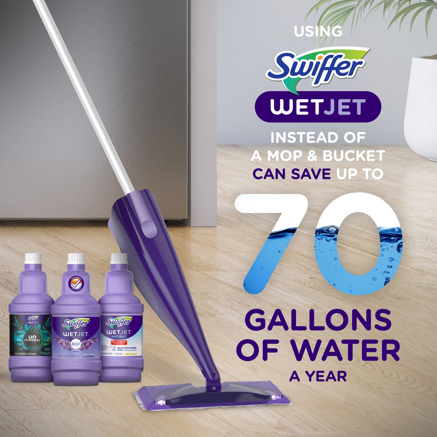 Swiffer WetJet Multi-Surface Floor Cleaner Pad Refill, 24 Count, Fresh Scent