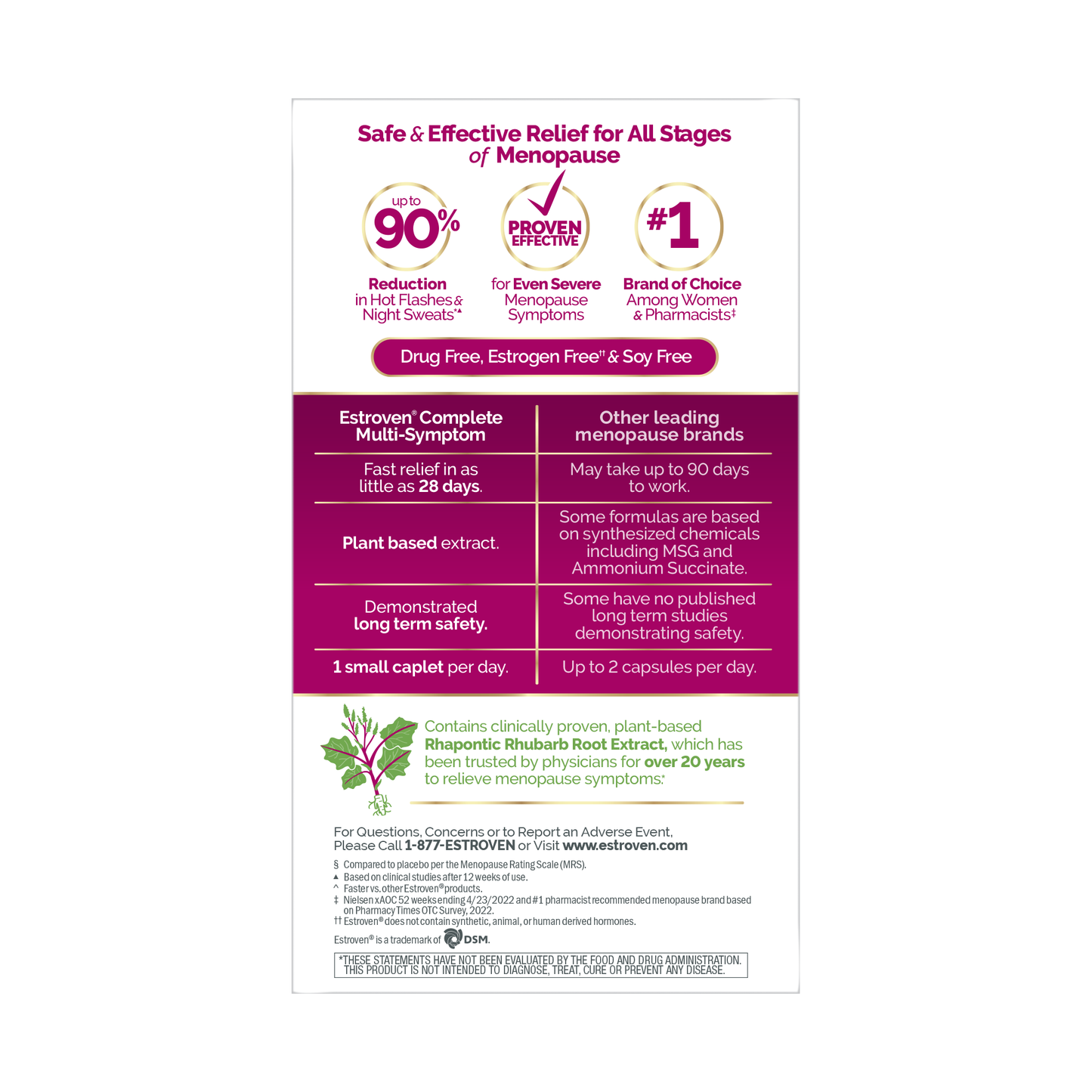 Estroven Complete Multi-Symptom Menopause Relief Caplets, 28 Count
