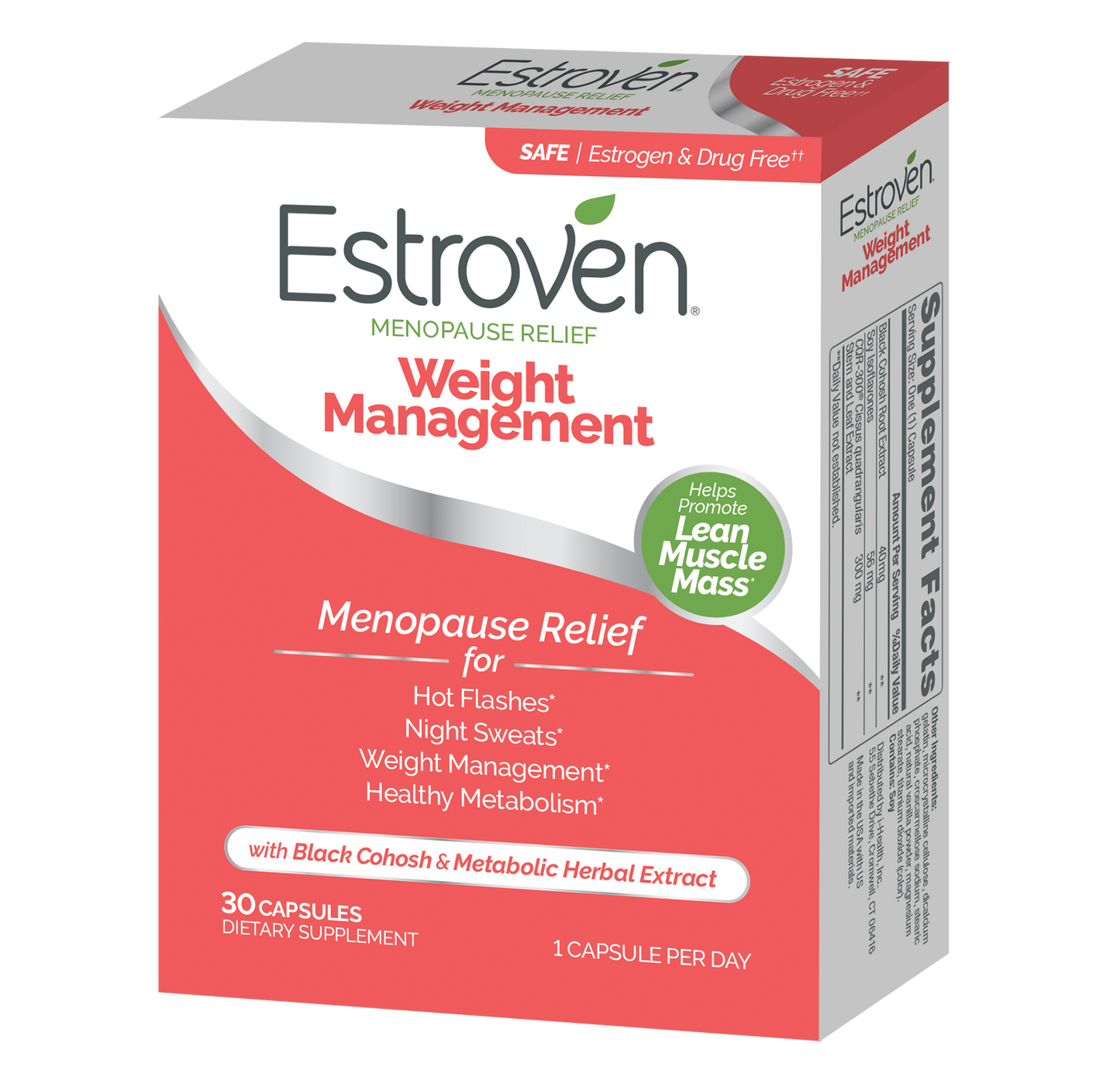 Estroven Menopause Relief Weight Management Capsules, 30 Count