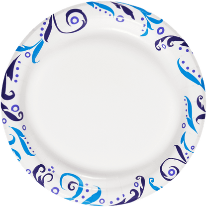 Great Value Everyday Strong, Soak Proof, Microwave Safe, Disposable Paper Plates, 10 in, Patterned, 50 Count
