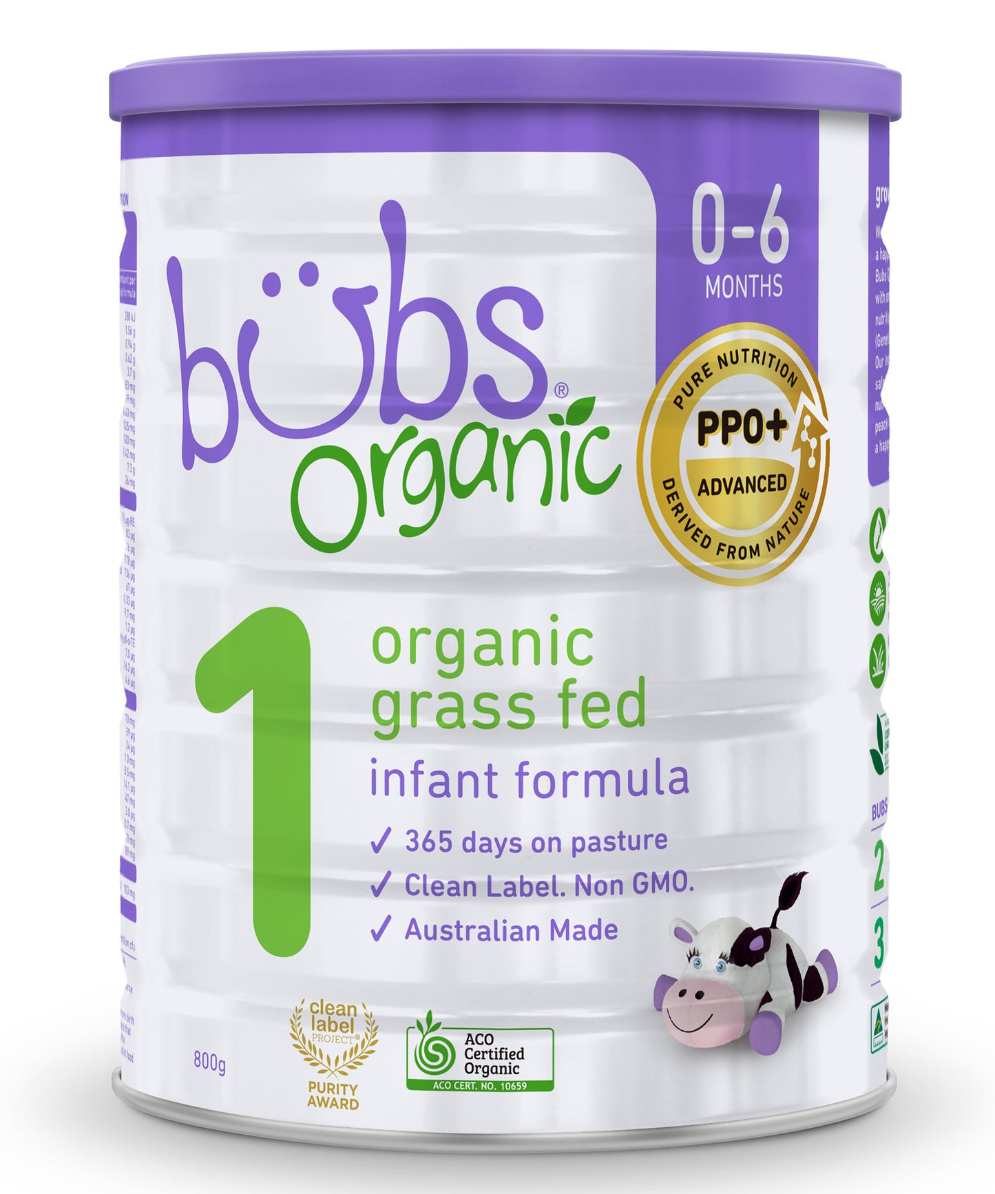 Bubs Organic® Grass Fed Infant Formula Stage 1, 800g (0-6 Months)