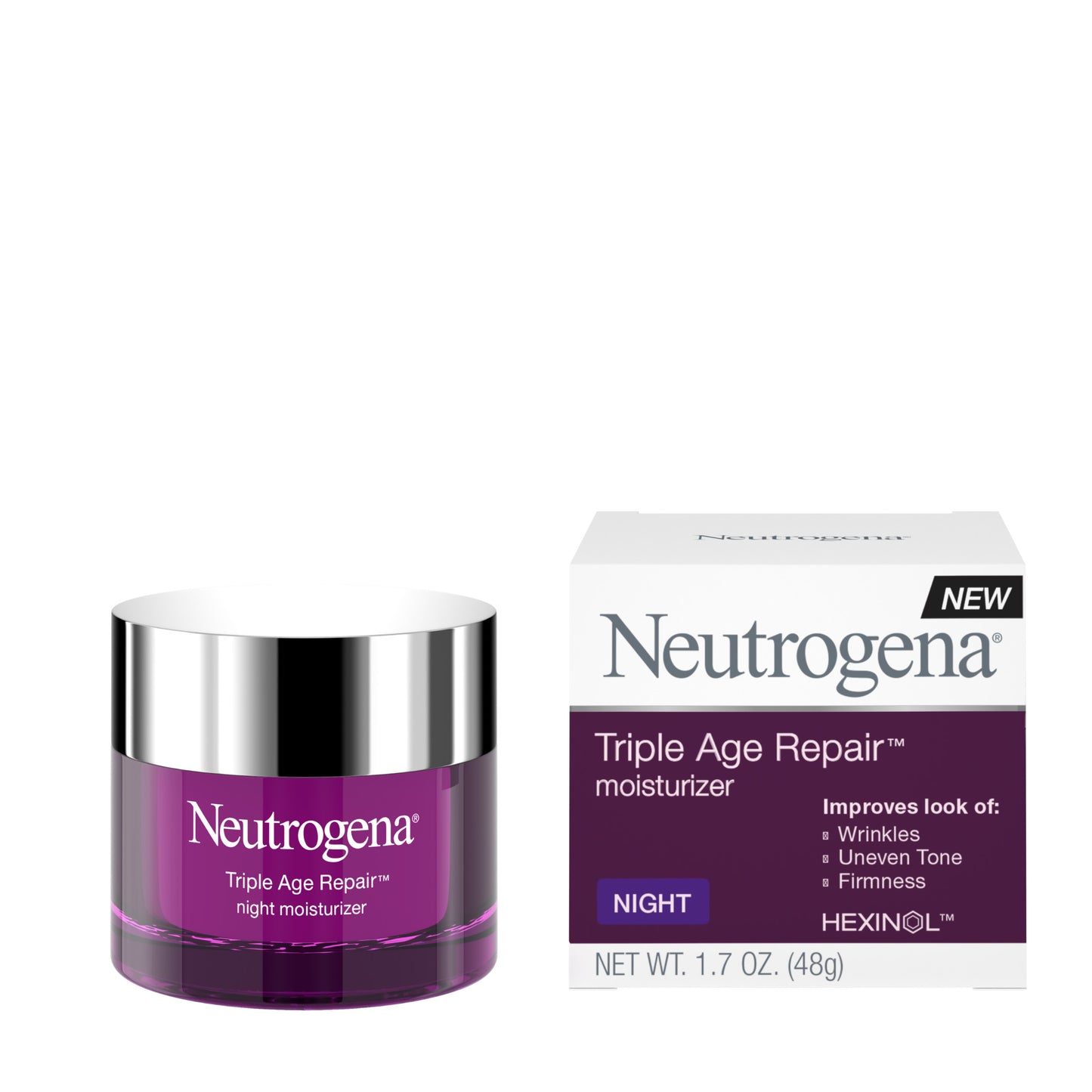 Neutrogena Triple Age Repair Anti-Aging Night Face Moisturizer, 1.7 oz