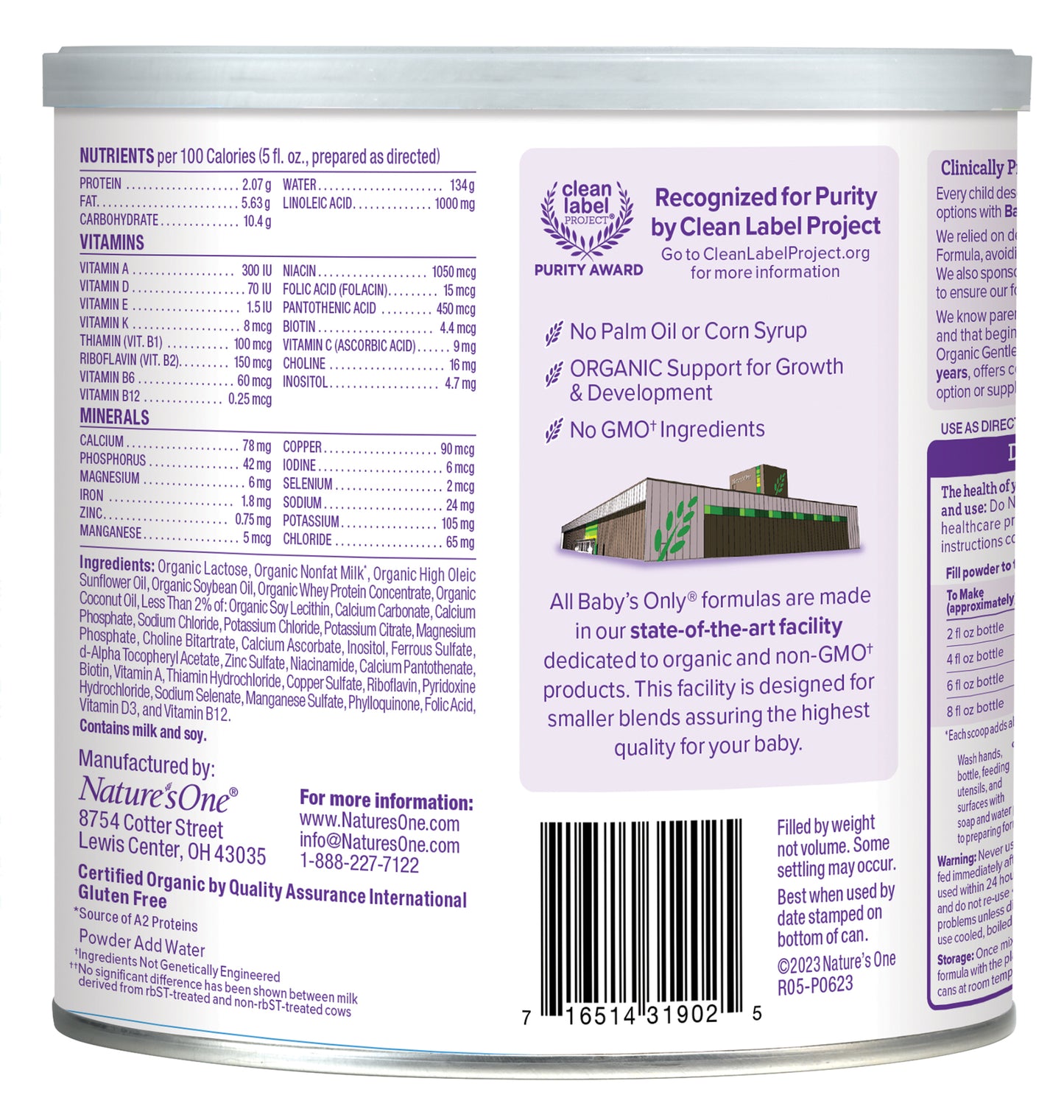 Baby's Only Organic - Infant Formula Organic 2 Supplement Iron - Case Of 6-21 Ounces