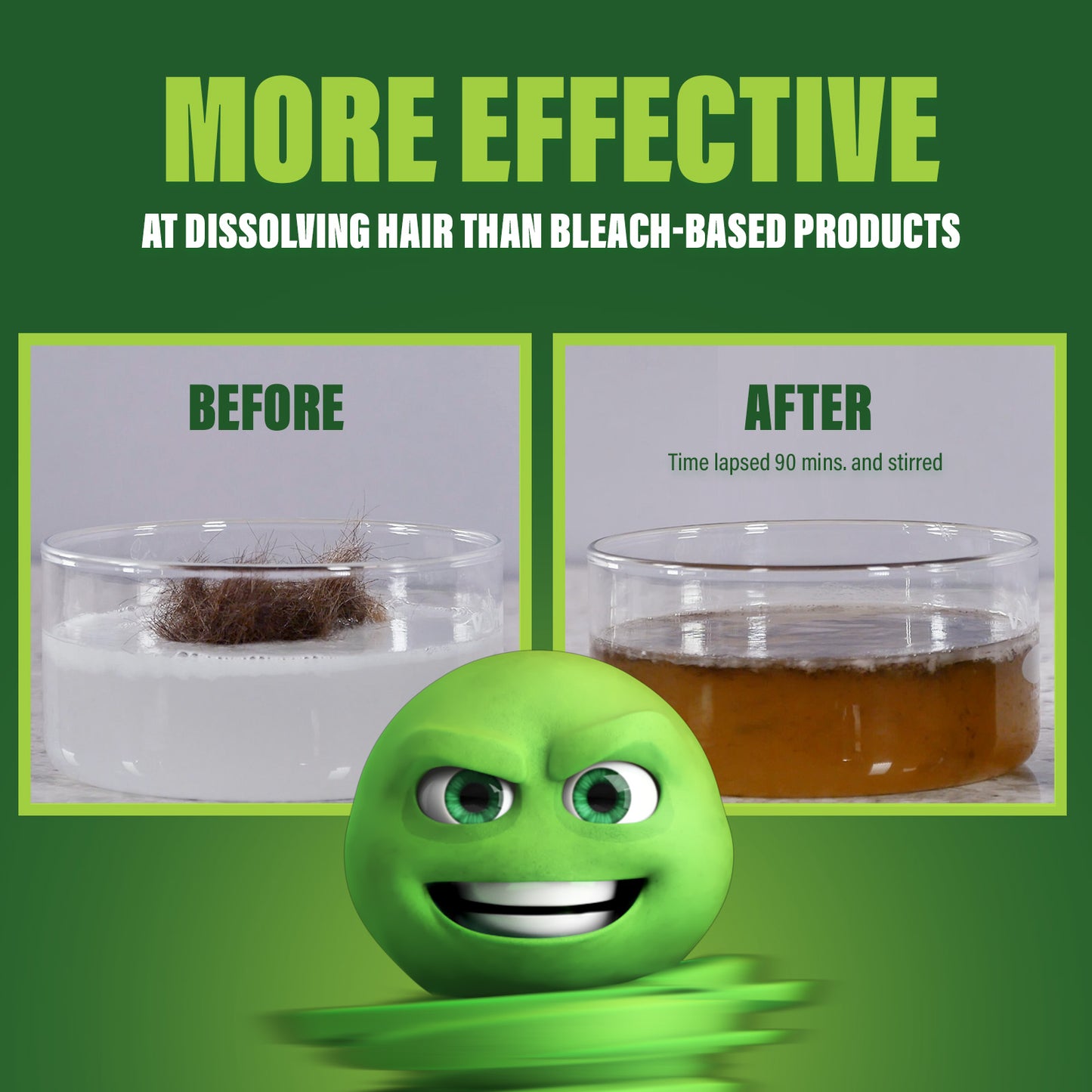Green Gobbler Drain Clog Remover & Cleaner for Toilets, Sinks, Showers Septic-Safe, 31 oz, 1 Ct - 2 Uses
