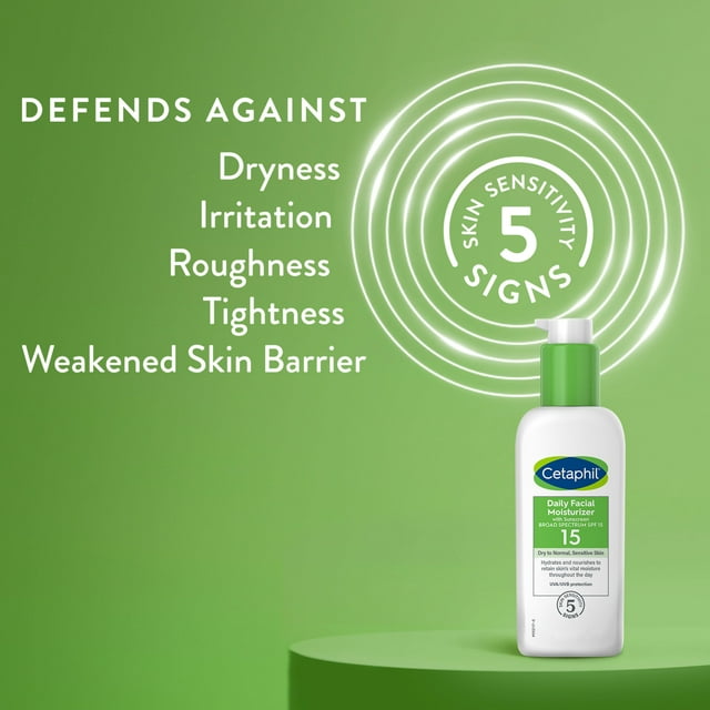 Cetaphil Daily Facial Moisturizer With Sunscreen, Broad Spectrum SPF 15, Fragrance Free, 4 oz