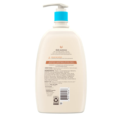 Aveeno Baby Daily Moisture Wash & Shampoo, Oat Extract, 33 fl. oz