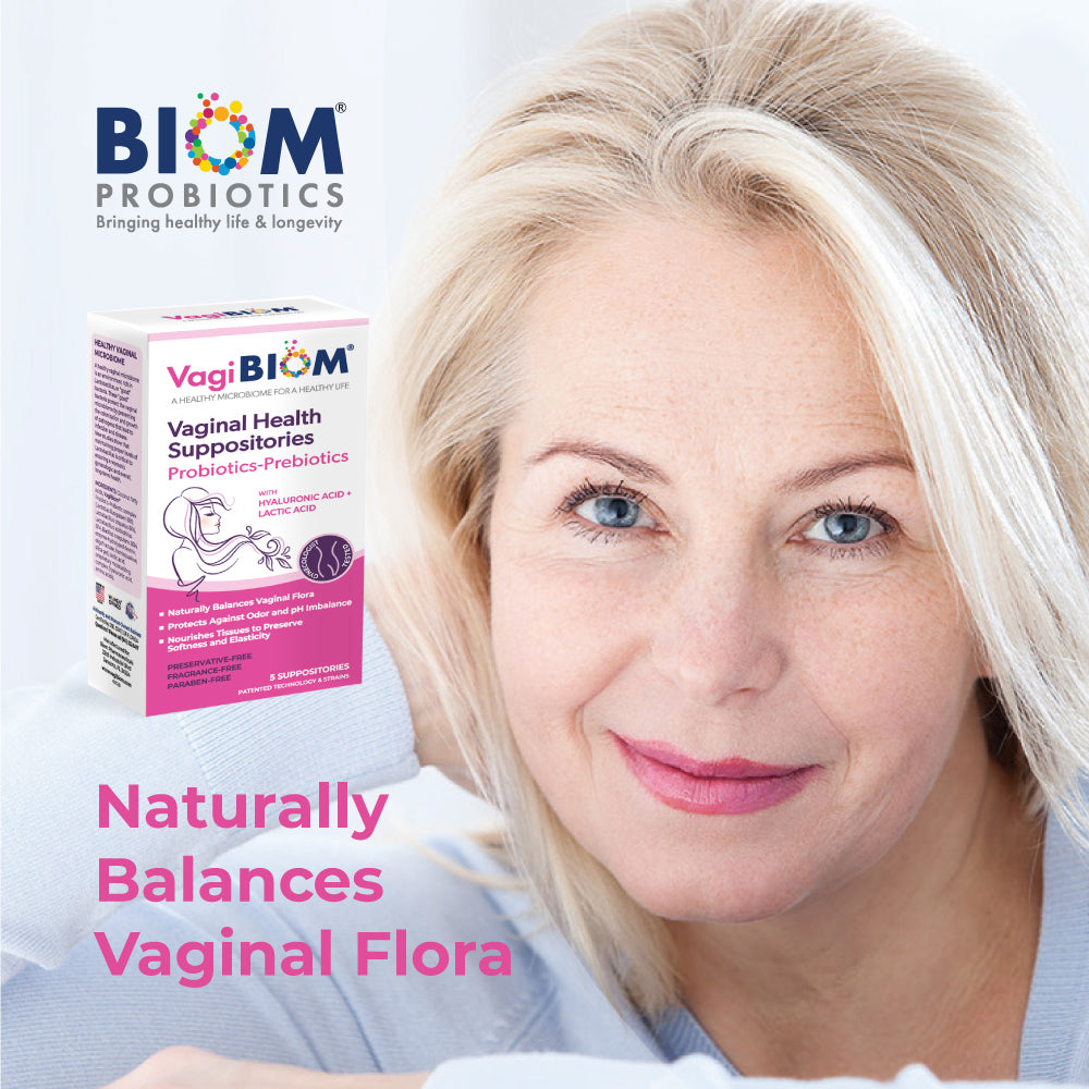 Vagibiom Vaginal Probiotic Suppository for Women, Fragrance Free, 5 Count