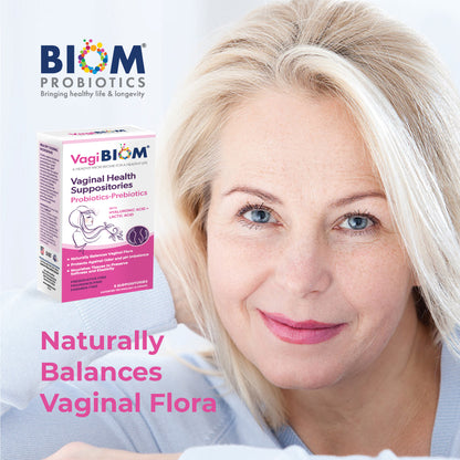 Vagibiom Vaginal Probiotic Suppository for Women, Fragrance Free, 5 Count