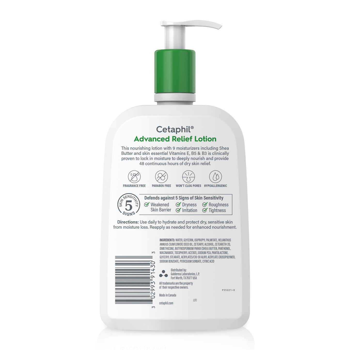 Cetaphil Advanced Relief Lotion with Shea Butter for Sensitive Skin, Fragrance Free, 20 oz