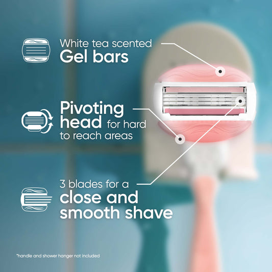 Gillette Venus Comfort Glide White Tea Women's Razor Blade Refills,