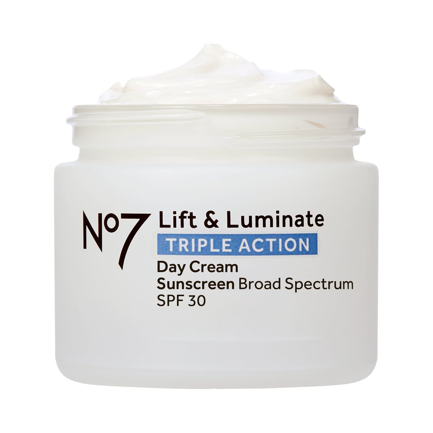 No7 Lift & Luminate Triple Action Day Cream SPF 30 Moisturizer with Peptides & Vitamin C, 1.69 fl oz