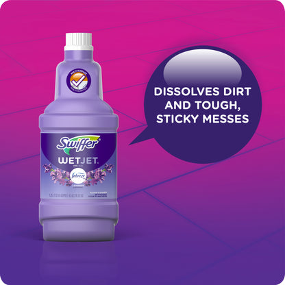 Swiffer WetJet Liquid Floor Cleaner, Lavender Vanilla & Comfort, 1.25 Liter (2 Pack)