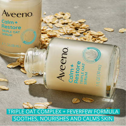 Aveeno Calm + Restore Triple Oat Sensitive Skin Face Serum, 1 fl. oz
