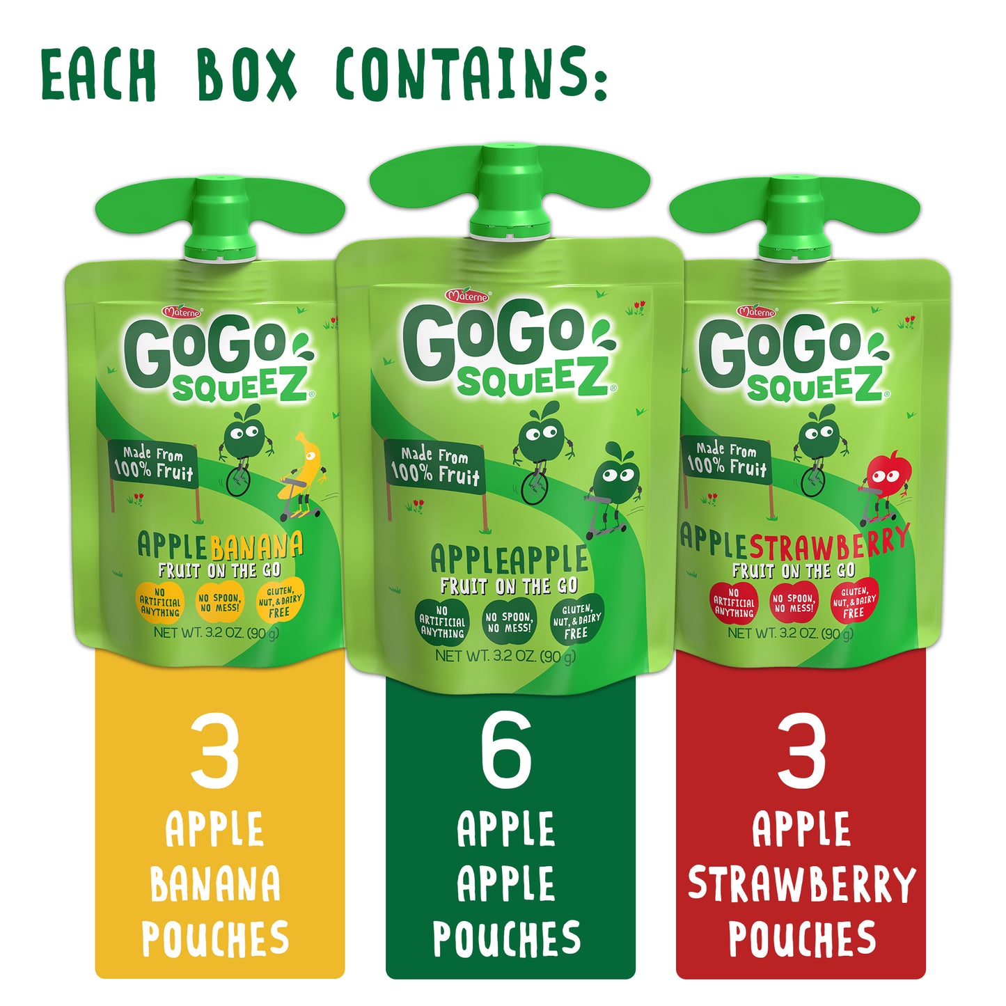 Gogo Squeez Apple Strawberry Banana 12ct