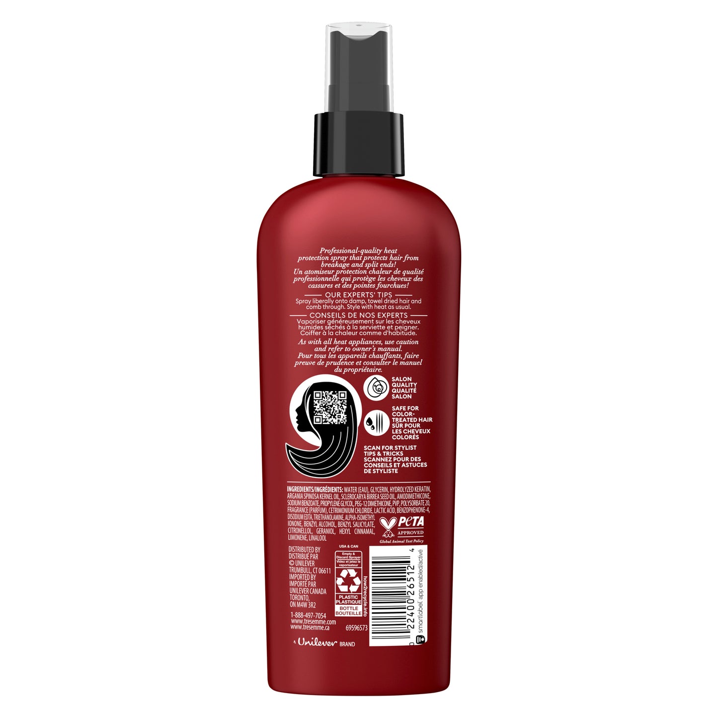 TRESemme Keratin Smooth Heat Protectant Detangler Hairspray with Marula Oil, 8 fl oz
