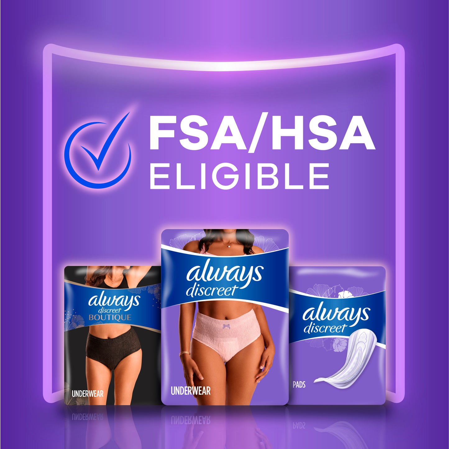 Always Discreet Adult Incontinence Underwear for Women, L,