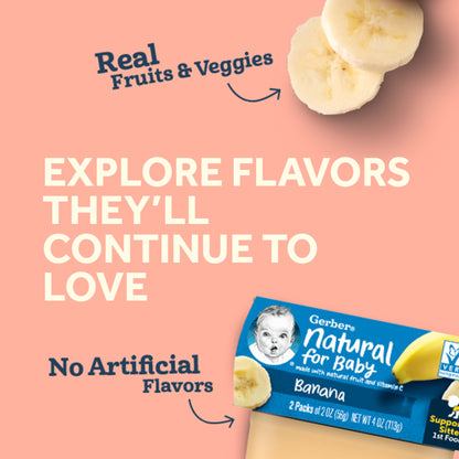 Gerber 2nd Foods Fruit &amp; Cereal Puree Favorites Baby Food, Variety Pack, 4 oz Tubs (32 Pack)
