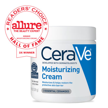 CeraVe Moisturizing Cream for Face and Body, Daily Moisturizer for Normal to Dry Skin with Pump, 16 oz.