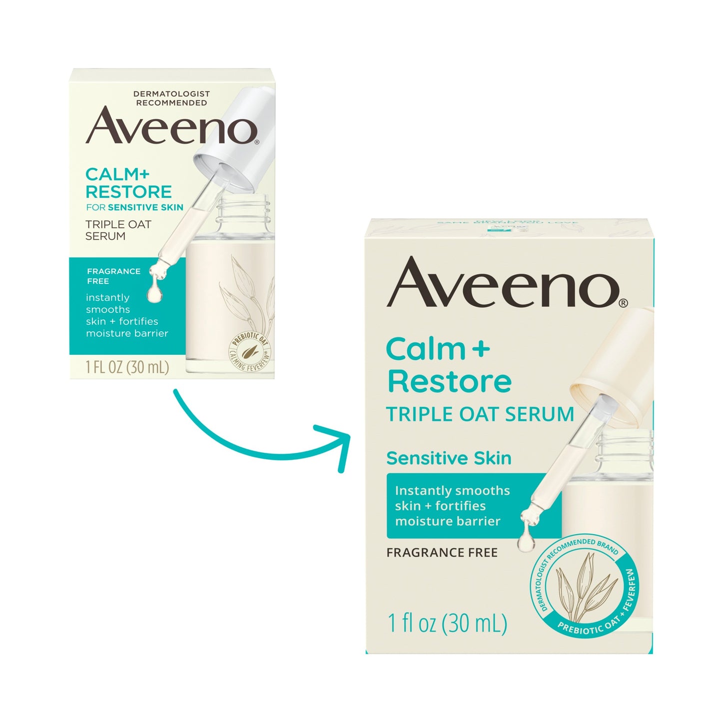 Aveeno Calm + Restore Triple Oat Sensitive Skin Face Serum, 1 fl. oz