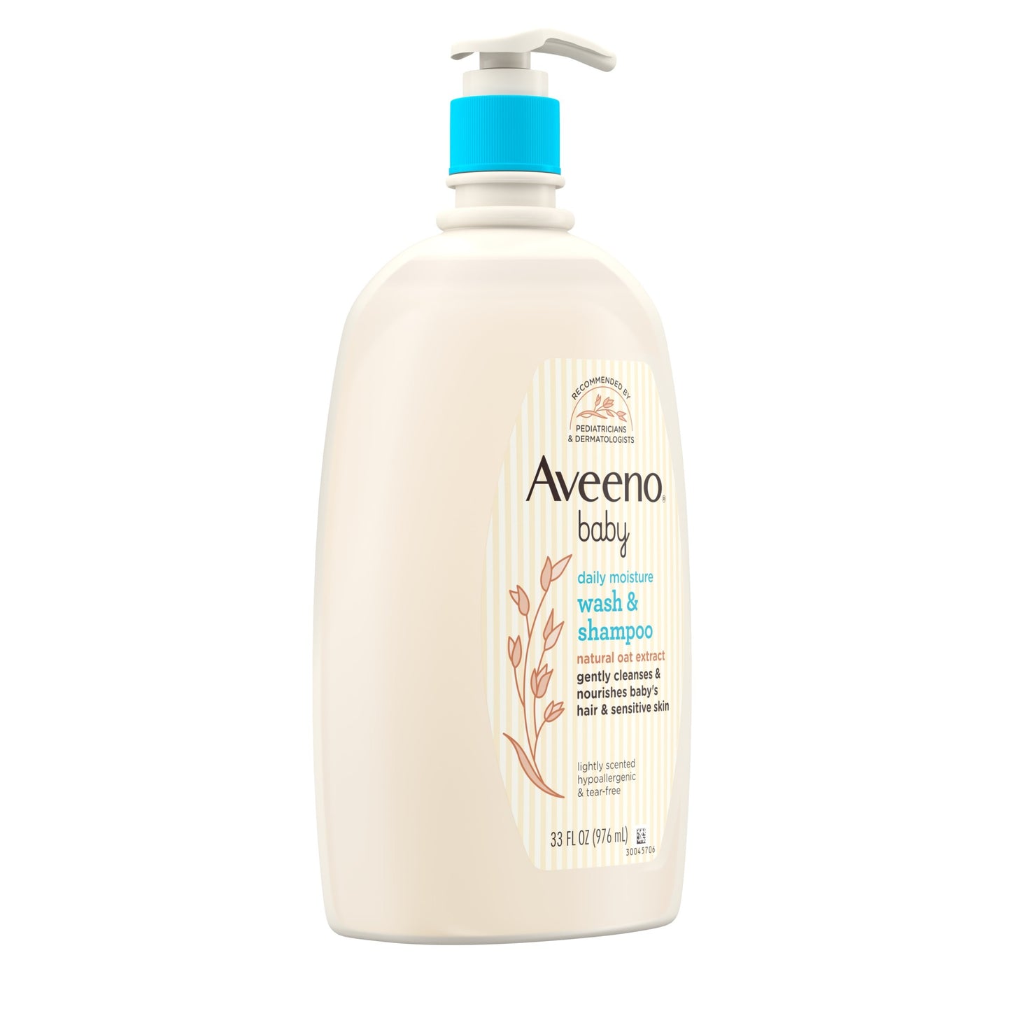 Aveeno Baby Daily Moisture Wash & Shampoo, Oat Extract, 33 fl. oz