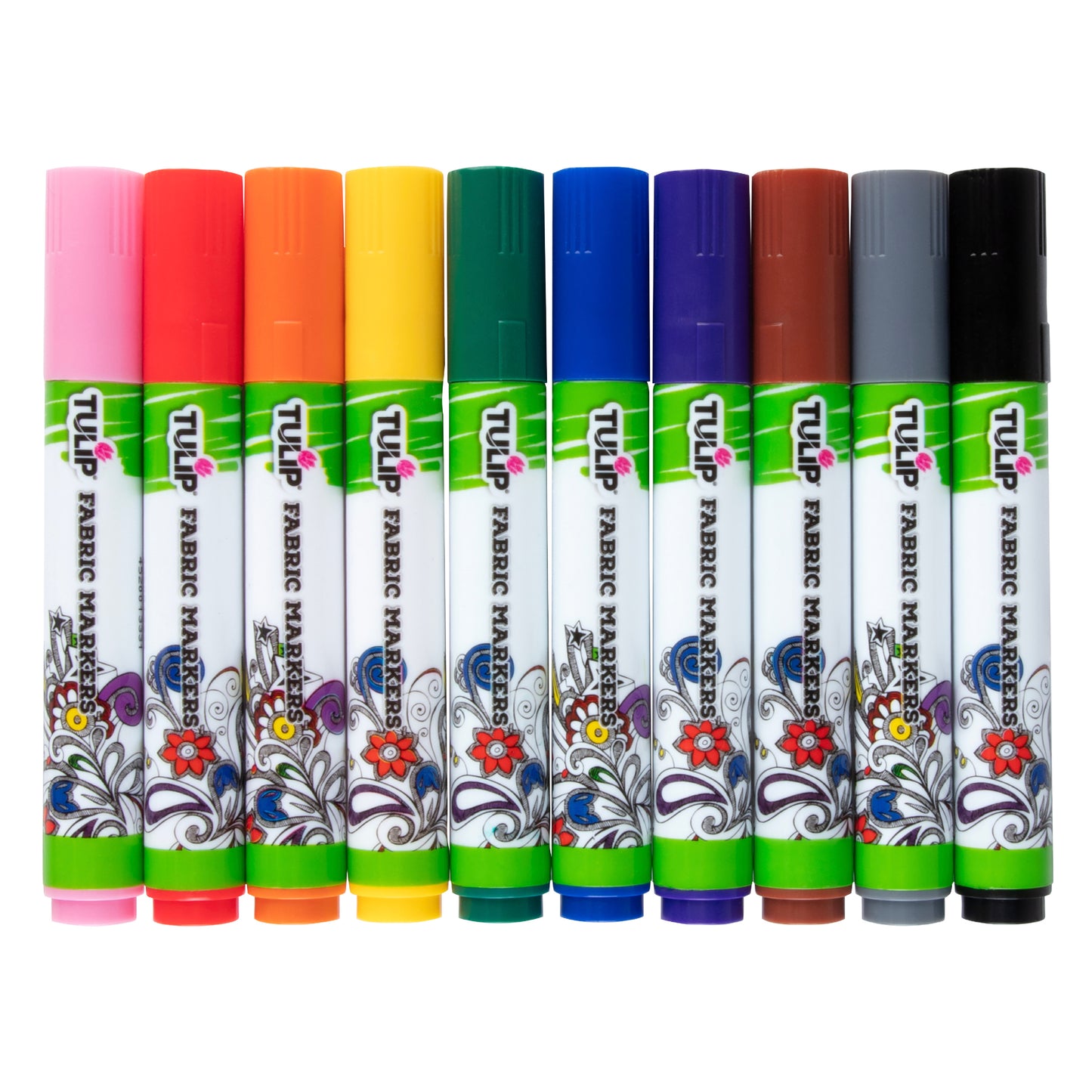 Tulip Fabric Markers Brush Tip 10 Pack Rainbow