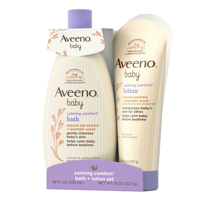 Aveeno Baby Gentle Calming Comfort Bedtime Bath & Lotion Set, 2 Items