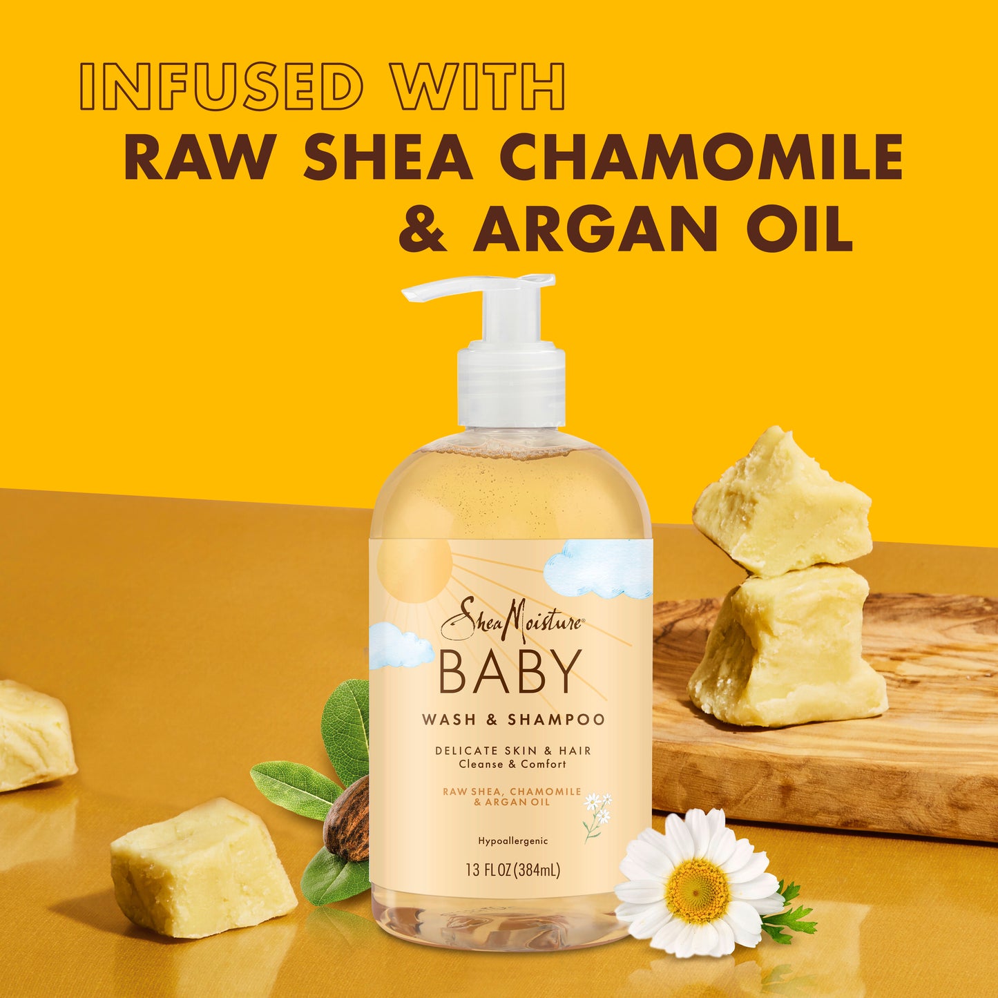 SheaMoisture Baby Wash & Shampoo Raw Shea, Chamomile & Argan Oil, 13 oz