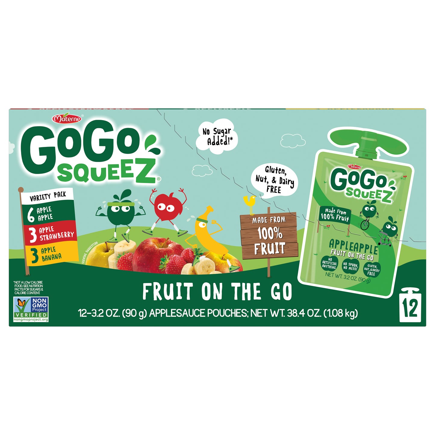 Gogo Squeez Apple Strawberry Banana 12ct