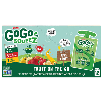 Gogo Squeez Apple Strawberry Banana 12ct