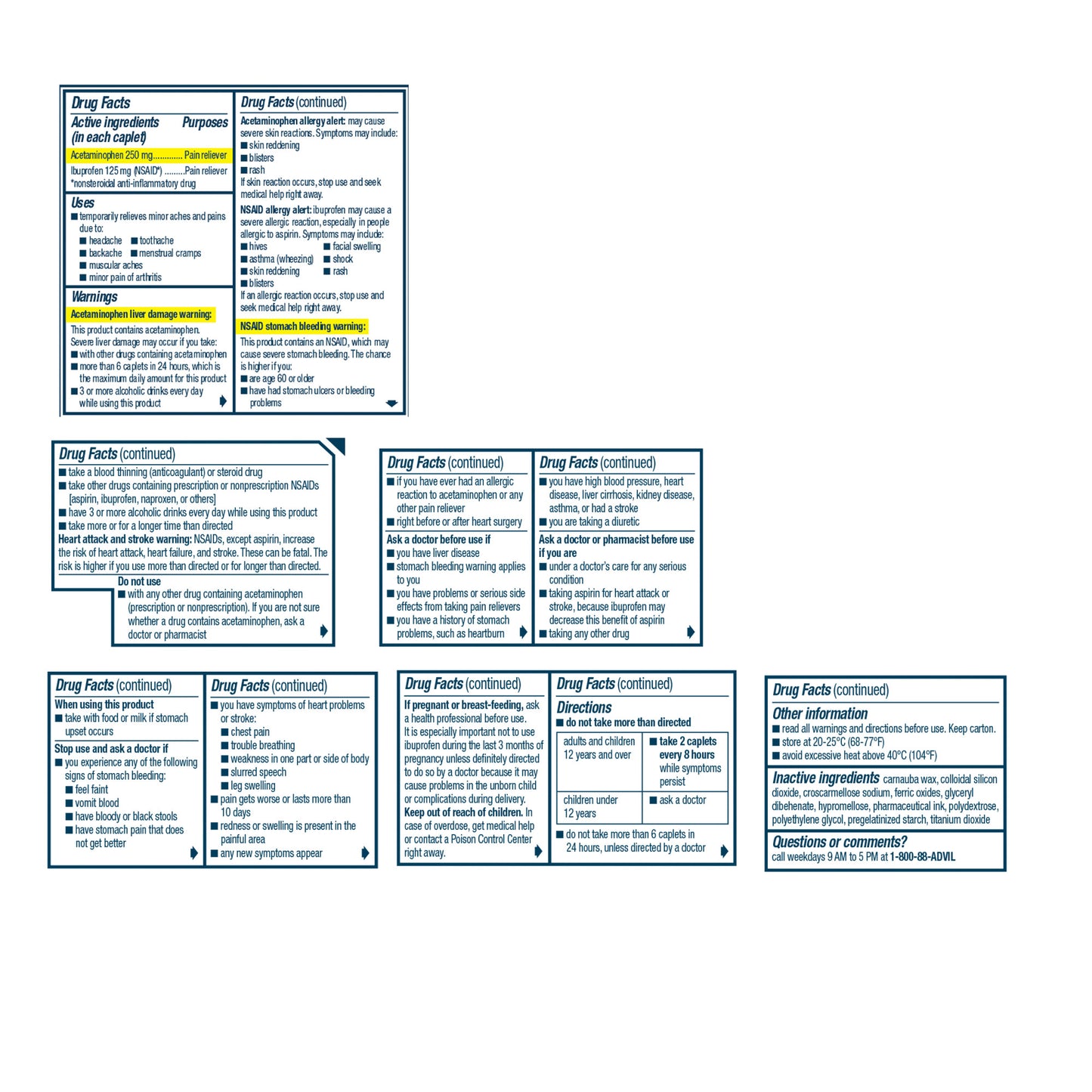 Advil Dual Action with Acetaminophen Pain and Headache Reliever Ibuprofen, Coated Caplets