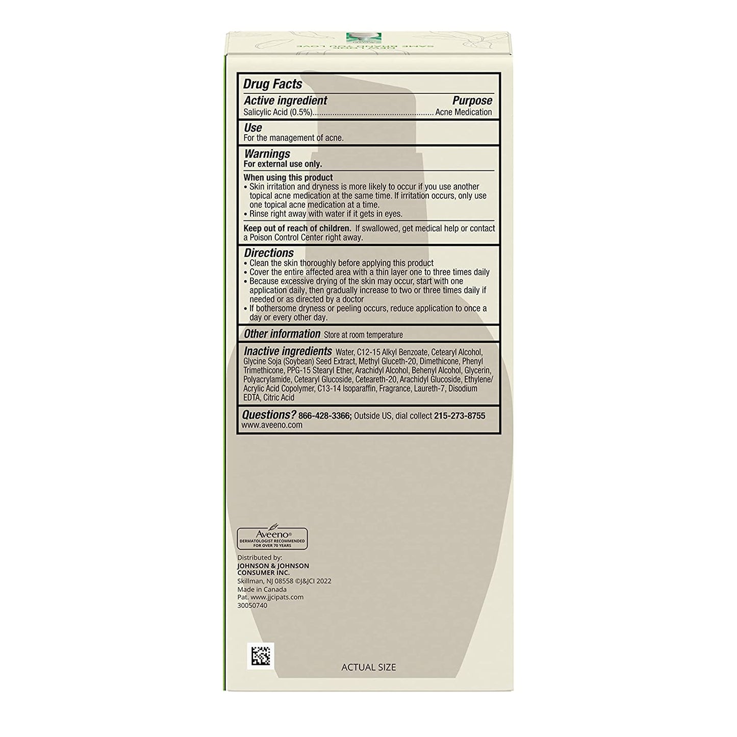 Aveeno Clear Complexion Acne-Fighting Daily Face Moisturizer with Soy, 4 fl oz