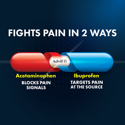 Advil Dual Action with Acetaminophen Pain and Headache Reliever Ibuprofen, Coated Caplets