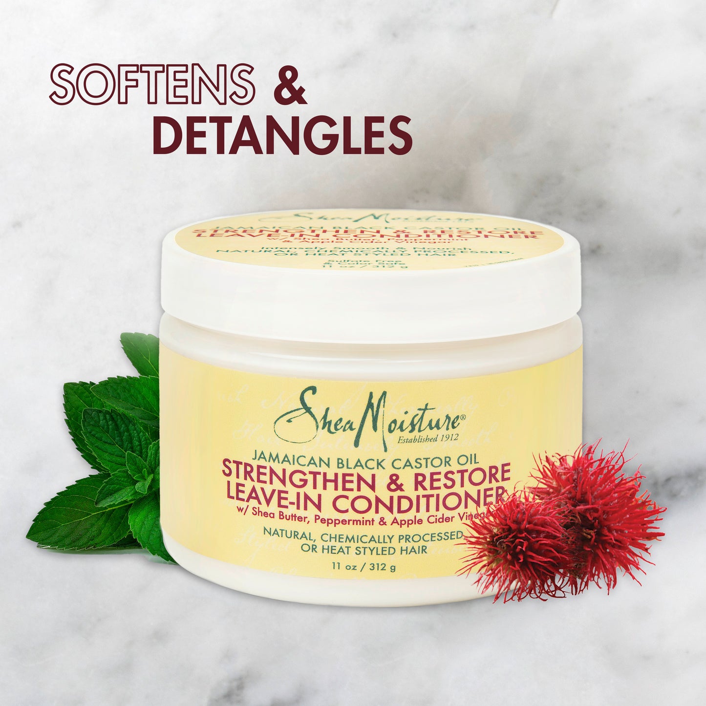 SheaMoisture Strength and Restore Leave In Conditioner, Jamaican Black Castor Oil,