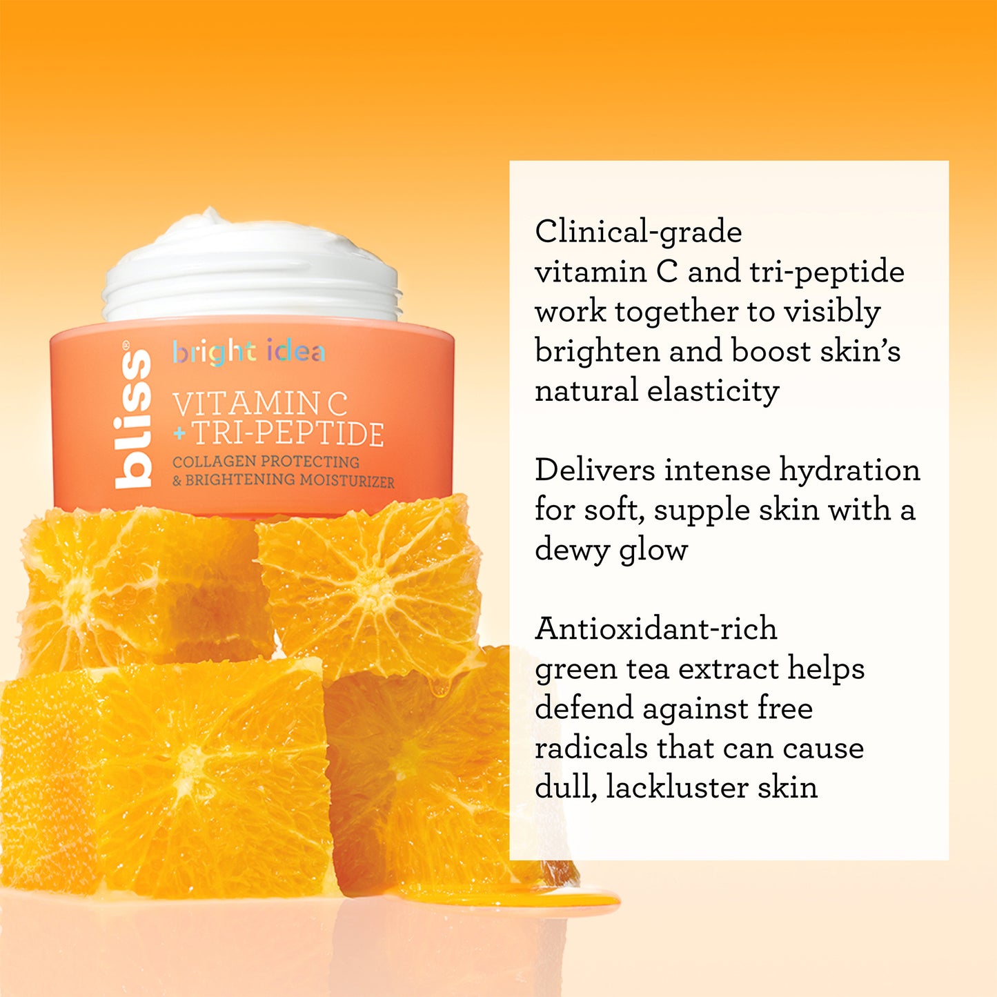Bliss Bright Idea Vitamin C +Tri-Peptide Collagen-Protecting & Brightening Facial Moisturizer, 1.7oz