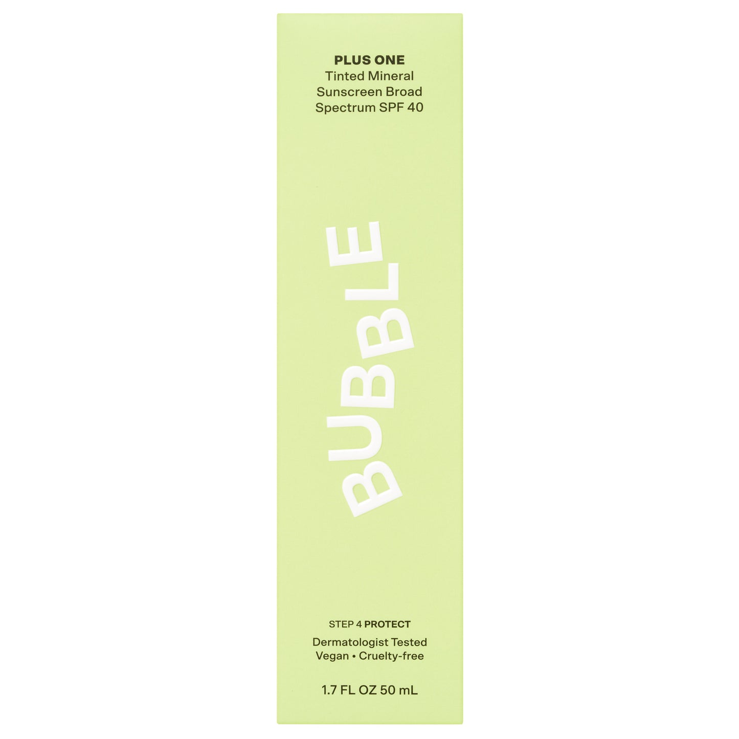 Bubble Skincare Plus One Tinted Sunscreen SPF 40, Everyday Care Sun Protection, All Skin Types, 1.7 fl oz / 50mL