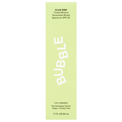 Bubble Skincare Plus One Tinted Sunscreen SPF 40, Everyday Care Sun Protection, All Skin Types, 1.7 fl oz / 50mL