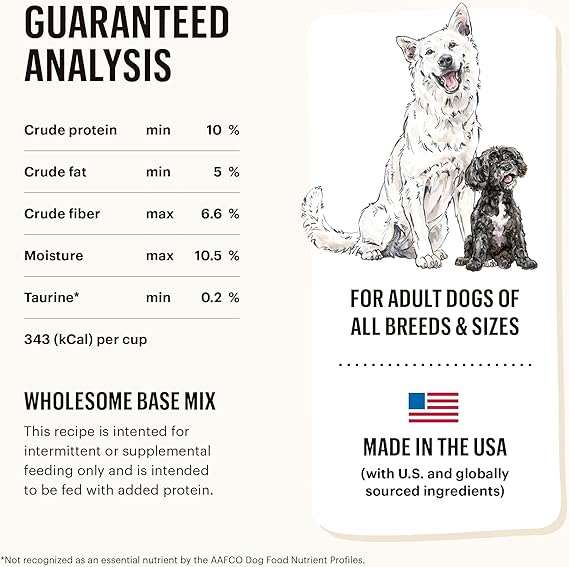 The Honest Kitchen Dehydrated Whole Grain, Veggie & Fruit Base Mix Dog Food (Just Add Protein), 3 lb Box