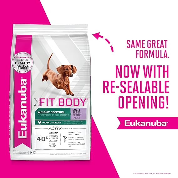 Eukanuba Fit Body Weight Control Small Breed Dry Dog Food, 4 lb. Bag