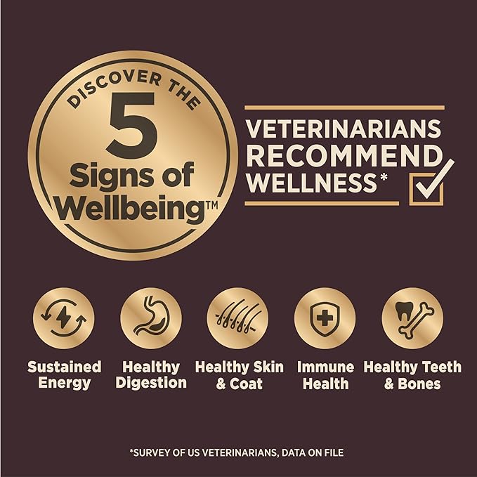 Wellness CORE Digestive Health Dry Dog Food with Wholesome Grains, Highly Digestible, for Dogs with Sensitive Stomachs, Made in USA with Real Protein (Whitefish & Brown Rice, 4-Pound Bag)