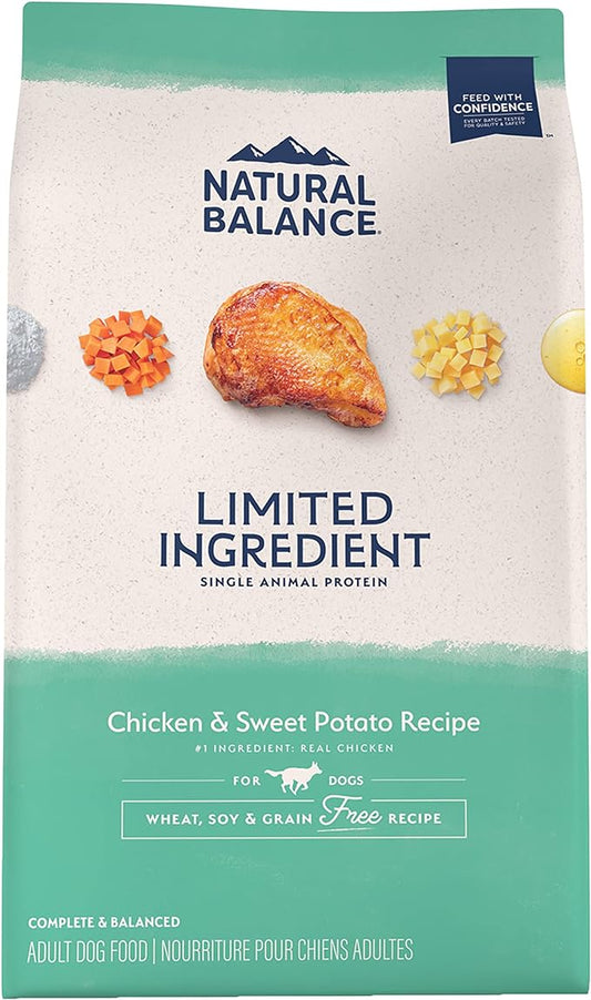 Natural Balance Limited Ingredient Adult Grain Free-Dry Dog Food, Chicken & Sweet Potato Recipe, 12 Pound (Pack of 1)