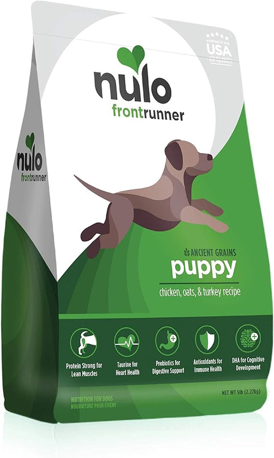 Nulo Frontrunner All Breed Puppy Food, Premium Dry Small Kibble Puppy Food, Ancient Grains Promote Fullness with BC30 Probiotic & DHA to Boost Cognitive Development