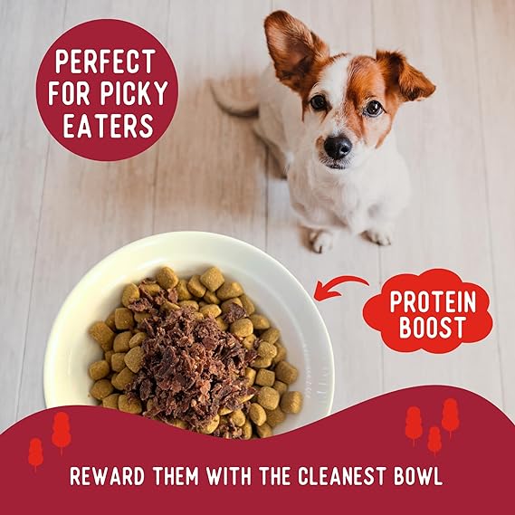 Beg & Barker Beef Dog Food Toppers for Picky Eaters (8 Ounce, Pack of 1) - Bowl Booster with Whole Beef Heart - Premium Meal Mixers for Dogs - Single Ingredient, Human Grade, Grain Free