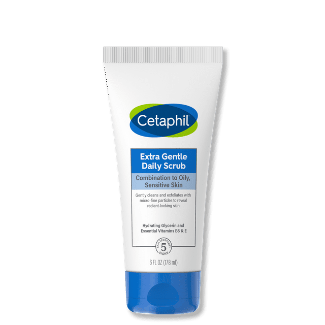 Cetaphil Extra Gentle Daily Scrub, Exfoliating Face Wash For All Skin Types, 6 oz