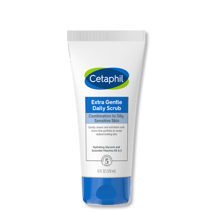 Cetaphil Extra Gentle Daily Scrub, Exfoliating Face Wash For All Skin Types, 6 oz